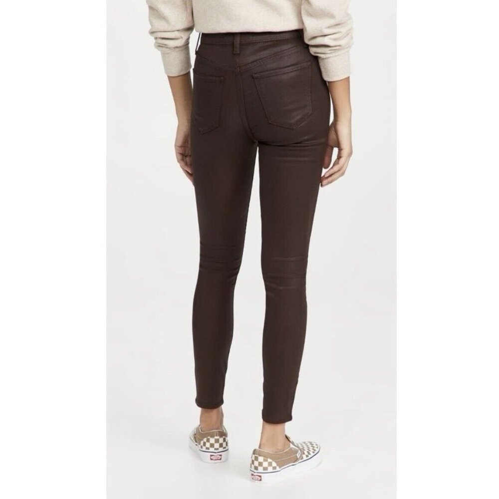 JOE'S JEANS Charlie High Rise Skinny Ankle Coated Jeans Size 26 Dark Brown - Picture 2 of 12